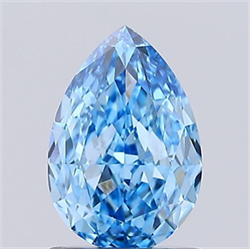 Picture of Lab Grown Diamond 1.25 Carats, Pear with  Cut, Fancy Vivid Blue Color, VS2 Clarity and Certified by IGI