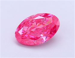 Picture of Lab Grown Diamond 1.29 Carats, Oval with  Cut, Fancy Vivid Pink Color, VVS2 Clarity and Certified by IGI