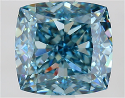 Picture of Lab Grown Diamond 3.08 Carats, CUSHION MODIFIED with  Cut, Fancy Vivid Blue Color, VVS1 Clarity and Certified by IGI