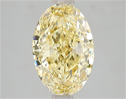 Picture of Lab Grown Diamond 3.00 Carats, Oval with  Cut, Fancy Intense Yellow Color, VS1 Clarity and Certified by IGI