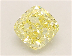Picture of Lab Grown Diamond 1.34 Carats, CUSHION MODIFIED with  Cut, Fancy Intense Yellow Color, VVS2 Clarity and Certified by IGI