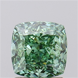 Picture of Lab Grown Diamond 1.44 Carats, CUSHION MODIFIED with  Cut, Fancy Vivid Green Color, IF Clarity and Certified by IGI