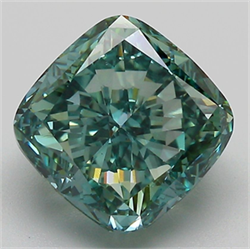 Picture of Lab Grown Diamond 4.73 Carats, CUSHION MODIFIED with  Cut, Fancy Vivid Green Color, VS1 Clarity and Certified by IGI