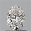 Natural Diamond 0.53 Carats, Oval with  Cut, G Color, VVS2 Clarity and Certified by GIA