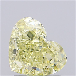 Picture of Lab Grown Diamond 1.31 Carats, Heart with  Cut, Fancy Light Yellow Color, VVS2 Clarity and Certified by IGI