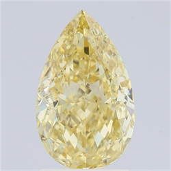 Picture of Lab Grown Diamond 2.02 Carats, Pear with  Cut, Fancy Intense Yellow Color, VS1 Clarity and Certified by IGI