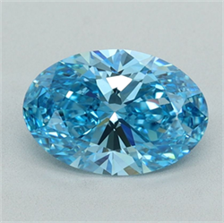 Picture of Lab Grown Diamond 1.56 Carats, Oval with  Cut, Fancy Vivid Blue Color, VVS1 Clarity and Certified by IGI