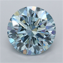 Picture of Lab Grown Diamond 2.91 Carats, Round with Ideal Cut, Fancy Vivid Blue Color, VVS2 Clarity and Certified by IGI