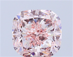 Picture of Lab Grown Diamond 4.36 Carats, Cushion with  Cut, Fancy Intense Pink Color, VS1 Clarity and Certified by IGI