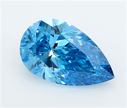 Picture of Lab Grown Diamond 1.28 Carats, Pear with  Cut, Fancy Vivid Blue Color, VVS2 Clarity and Certified by IGI