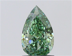 Picture of Lab Grown Diamond 1.45 Carats, Pear with  Cut, Fancy Vivid Green Color, VVS2 Clarity and Certified by IGI
