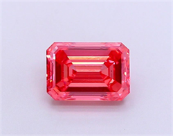 Picture of Lab Grown Diamond 1.50 Carats, Emerald with  Cut, Fancy Vivid Pink Color, VS1 Clarity and Certified by IGI