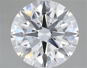 Picture of Lab Grown Diamond 2.65 Carats, Round with Excellent Cut, D Color, VVS2 Clarity and Certified by GIA