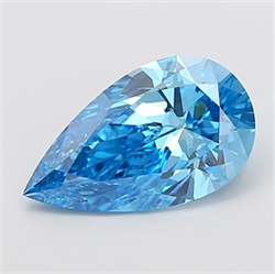 Picture of Lab Grown Diamond 3.02 Carats, Pear with  Cut, Fancy Vivid Blue Color, VVS2 Clarity and Certified by IGI