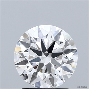 Picture of Lab Grown Diamond 1.05 Carats, Round with Ideal Cut, D Color, VVS2 Clarity and Certified by IGI