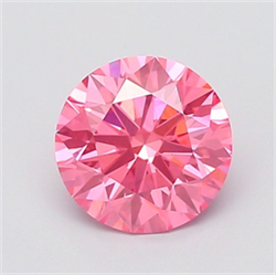 Picture of Lab Grown Diamond 2.46 Carats, Round with Ideal Cut, Fancy Vivid Pink Color, VS1 Clarity and Certified by IGI