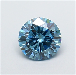 Picture of Lab Grown Diamond 1.54 Carats, Round with Excellent Cut, Fancy Vivid Blue Color, VS1 Clarity and Certified by IGI