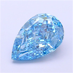 Picture of Lab Grown Diamond 1.62 Carats, Pear with  Cut, Fancy Vivid Blue Color, VVS2 Clarity and Certified by IGI