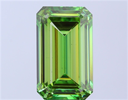 Picture of Lab Grown Diamond 10.01 Carats, Emerald with  Cut, Fancy Vivid Green Color, VS2 Clarity and Certified by IGI