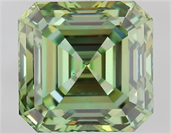 Picture of Lab Grown Diamond 2.02 Carats, Asscher with  Cut, Fancy Vivid Green Color, VS1 Clarity and Certified by IGI