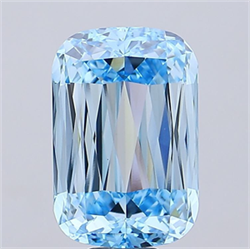 Picture of Lab Grown Diamond 12.30 Carats, CUSHION MODIFIED with  Cut, Fancy Vivid Blue Color, VS1 Clarity and Certified by IGI