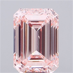 Picture of Lab Grown Diamond 14.02 Carats, Emerald with  Cut, Fancy Intense Pink Color, VS1 Clarity and Certified by IGI