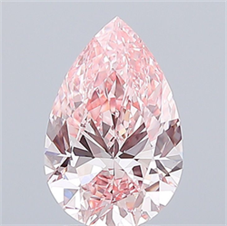 Picture of Lab Grown Diamond 3.01 Carats, Pear with  Cut, Fancy Vivid Pink Color, VVS2 Clarity and Certified by IGI