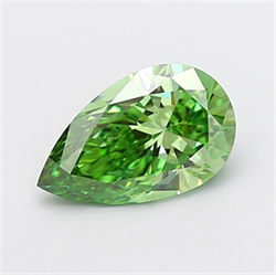 Picture of Lab Grown Diamond 2.21 Carats, Pear with  Cut, Fancy Vivid Green Color, VS1 Clarity and Certified by IGI