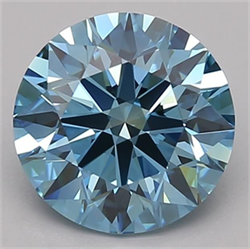 Picture of Lab Grown Diamond 2.48 Carats, Round with Ideal Cut, Fancy Vivid Blue Color, VS1 Clarity and Certified by IGI
