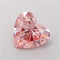 Picture of Lab Grown Diamond 1.95 Carats, Heart with  Cut, Fancy Vivid Pink Color, VS1 Clarity and Certified by IGI