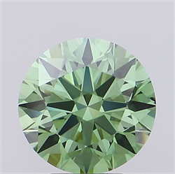 Picture of Lab Grown Diamond 2.74 Carats, Round with Ideal Cut, Fancy Vivid Green Color, VS1 Clarity and Certified by IGI