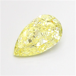 Picture of Lab Grown Diamond 1.27 Carats, Pear with  Cut, Fancy Intense Yellow Color, VVS2 Clarity and Certified by IGI
