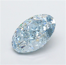 Picture of Lab Grown Diamond 2.28 Carats, Oval with  Cut, Fancy Intense Blue Color, VVS2 Clarity and Certified by IGI