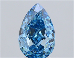 Picture of Lab Grown Diamond 3.04 Carats, Pear with  Cut, Fancy Vivid Blue Color, VS2 Clarity and Certified by IGI