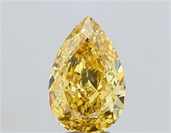 Picture of Lab Grown Diamond 5.53 Carats, Pear with  Cut, Fancy Intense Yellow Color, VS1 Clarity and Certified by IGI