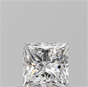 Natural Diamond 0.52 Carats, Princess with  Cut, D Color, VS2 Clarity and Certified by GIA