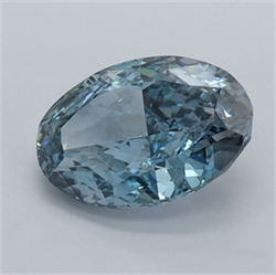 Picture of Lab Grown Diamond 1.44 Carats, Oval with  Cut, Fancy Vivid Blue Color, VVS2 Clarity and Certified by IGI
