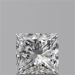 Picture of Natural Diamond 0.82 Carats, Princess with  Cut, F Color, SI1 Clarity and Certified by GIA