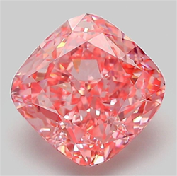 Picture of Lab Grown Diamond 3.07 Carats, CUSHION MODIFIED with  Cut, Fancy Vivid Pink Color, VVS2 Clarity and Certified by IGI