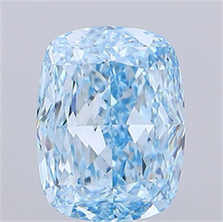 Picture of Lab Grown Diamond 9.63 Carats, CUSHION MODIFIED with  Cut, Fancy Vivid Blue Color, VS1 Clarity and Certified by IGI