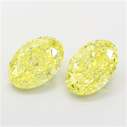 Picture of Lab Grown Diamond 2.03 Carats, Oval with  Cut, Fancy Intense Yellow Color, VVS2 Clarity and Certified by IGI
