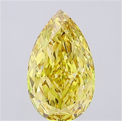 Picture of Lab Grown Diamond 17.06 Carats, Pear with  Cut, Fancy Vivid Yellow Color, VVS2 Clarity and Certified by IGI