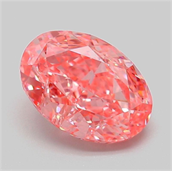 Picture of Lab Grown Diamond 2.10 Carats, Oval with  Cut, Fancy Vivid Pink Color, VVS2 Clarity and Certified by IGI