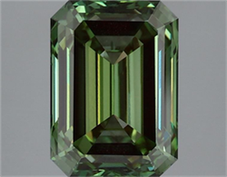 Picture of Lab Grown Diamond 3.09 Carats, Emerald with  Cut, Fancy Vivid Green Color, VS1 Clarity and Certified by IGI