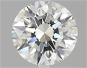 Natural Diamond 2.01 Carats, Round with Excellent Cut, H Color, VS1 Clarity and Certified by GIA