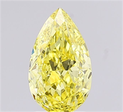 Picture of Lab Grown Diamond 1.69 Carats, Pear with  Cut, Fancy Intense Yellow Color, VS1 Clarity and Certified by IGI