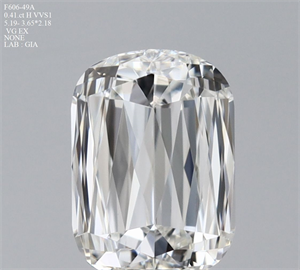 Picture of Natural Diamond 0.41 Carats, Cushion with  Cut, H Color, VVS1 Clarity and Certified by GIA