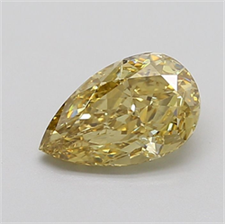 Picture of Lab Grown Diamond 1.95 Carats, Pear with  Cut, Fancy Intense Yellow Color, VS1 Clarity and Certified by IGI