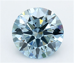 Picture of Lab Grown Diamond 2.60 Carats, Round with Ideal Cut, Fancy Vivid Blue Color, VS1 Clarity and Certified by IGI