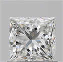 Natural Diamond 0.91 Carats, Princess with  Cut, J Color, VS1 Clarity and Certified by GIA